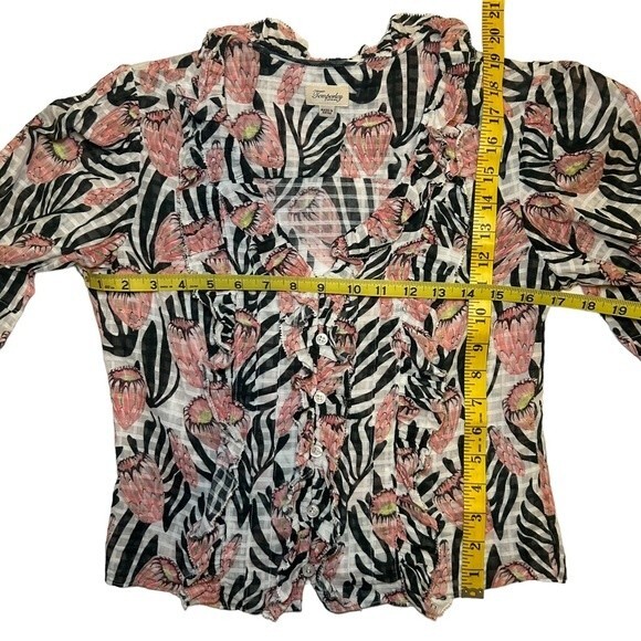 Temperley London Reef Blouse Ruffle Trim Victorian Stule Button Front Baby Top 2 - Picture 4 of 9